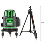 ECVV 2 Lines Green Laser Level and 1.5M Slash Mode Tripod Self-leveling Cross Marking Instrument 1.5M Aluminum Alloy Tripod with 180 Degree Adapter