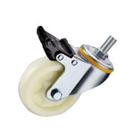 4 Inch Lead Screw Plastic Double Brake Beige Polypropylene (PP) Caster Medium Double Ball Bearing Universal Wheel 4 Sets / Set