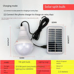 Split Solar Lamp Photovoltaic Solar Bulb Rechargeable Indoor LED Lamp Super Bright Courtyard Lamp Split Rural Household Emergency Lamp 7w