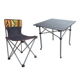 Outdoor Folding Table And Chair Set Portable Aluminum Alloy Camping 5-piece Set Self Driving Car Barbecue Leaf Blue 5-piece Set