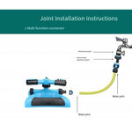 Garden And Horticulture Automatic Rotary Sprinkler 360 Degree Irrigation Lawn Garden Watering Roof Cooling Sprinkler Independent Model + Four Taps [set]