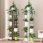 Flower Shelf Indoor Flower Pot Living Room Balcony Rack White Height: 80cm (4 Floors And 5 Pots)