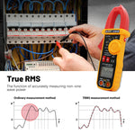 ECVV True RMS Digital AC/DC Clamp Meter 600A Multimeter Auto Range with Frequency Capacitance Temperature NCV Test Megohmmeter Data Hold