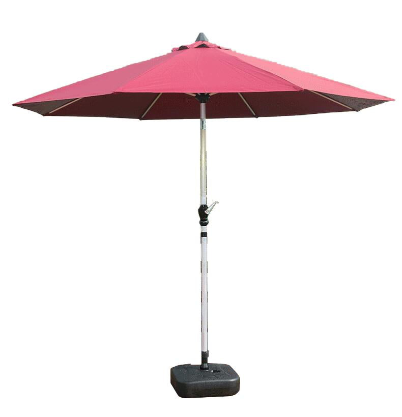 Sun Umbrella Outdoor Courtyard Sunshade Central Column Stall Fishing Balcony Rooftop Garden Umbrella E12 2 2.7m Aluminum Pole Dark Green Sunshade Rainproof Model Without Base