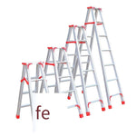 Reinforced Aluminum Alloy Ladder Double Side Folding Ladder 1.5m 2m 2.5m Herringbone Ladder Engineering Ladder / Warehouse Decoration Ladder Thickened 150cm