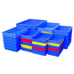 10 Pcs Plastic (Square Plate) Logistics Box Assembly Line Storage Box Food Plate Parts Box Warehouse Classification Box Plastic Basket Plastic Basket Breeding Plate Blue 440x295x80mm